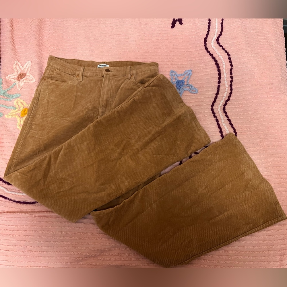 NEW Wrangler Wanderer brown/tan corduroy high rise flare pants